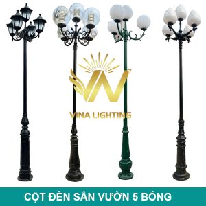 Cột đèn trang trí sân vườn 5 bóng