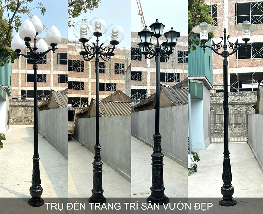 Tru den trang tri san vuon dep