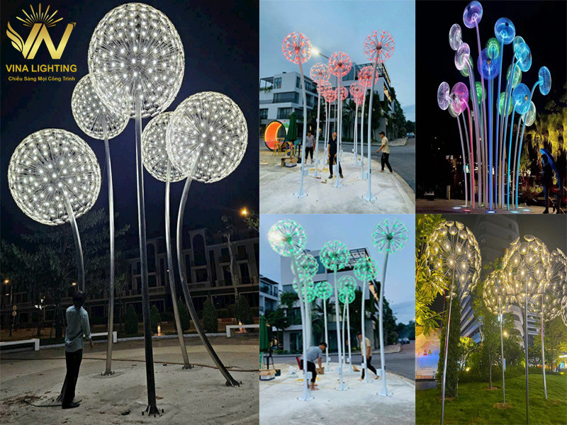 Cột đèn bồ công anh trang trí công viên, vỉa hè đường phố Cột đèn bồ công anh