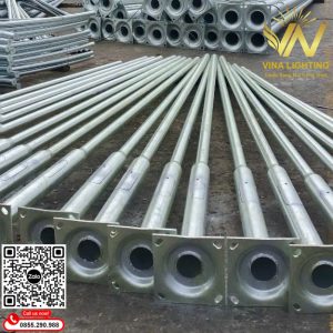 Cột đèn thép giật cấp mạ kẽm sơn tĩnh điện Cột đèn chiếu sáng giật cấp mạ kẽm nhúng nóng