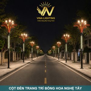Vina Lighting Cột đèn trang trí bông hoa nghệ tây chiếu sáng công viên, đường đô thị